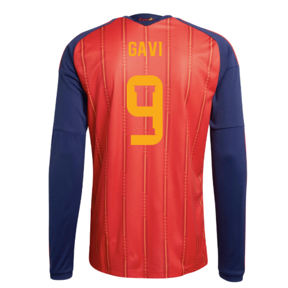 2026-2027 Spain Long Sleeve Home Shirt (Gavi 9)