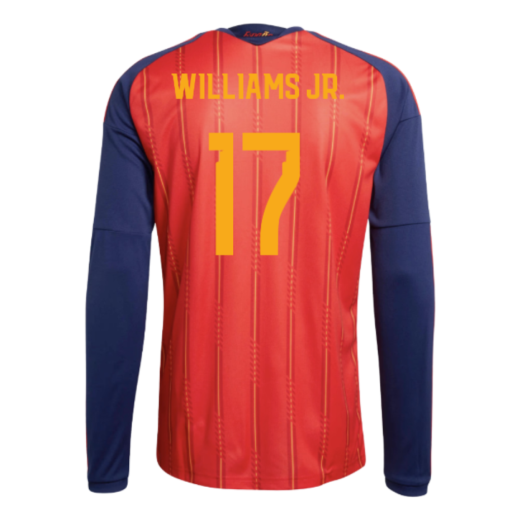 2026-2027 Spain Long Sleeve Home Shirt (Williams Jr. 17)