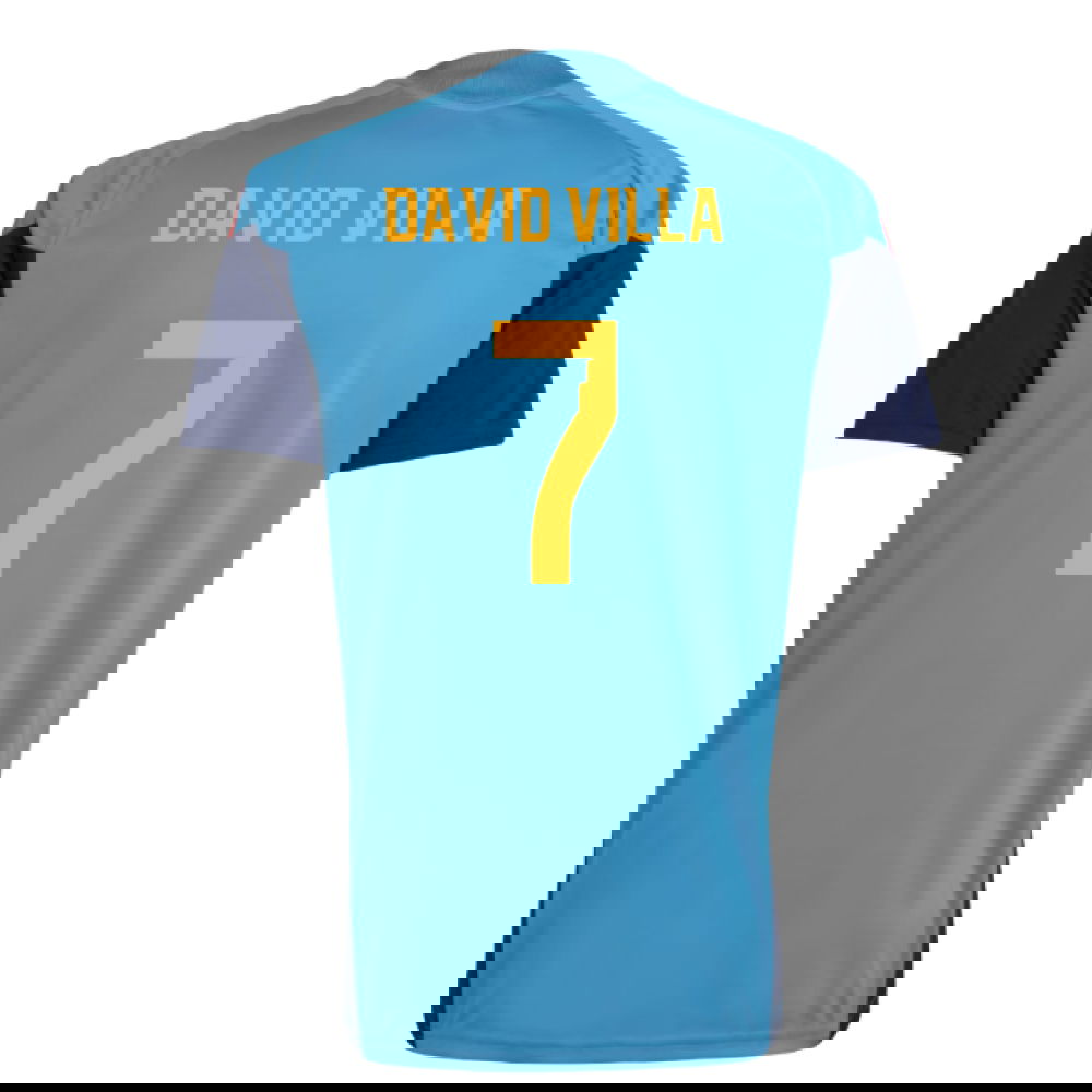 2026-2027 Spain Training Jersey (Bold Aqua) (David Villa 7)