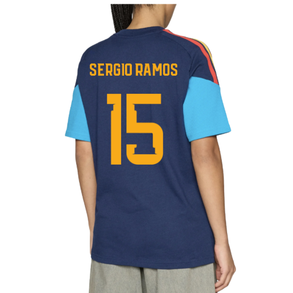 2026-2027 Spain Training Tee (Night Indigo) (Sergio Ramos 15)