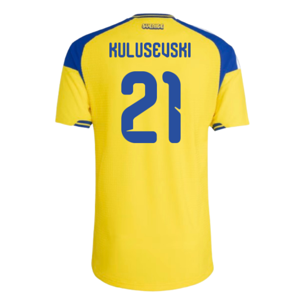 2026-2027 Sweden Authentic Home Shirt (Kulusevski 21)