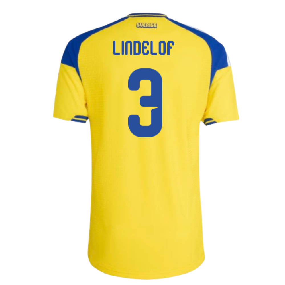 2026-2027 Sweden Authentic Home Shirt (Lindelof 3)
