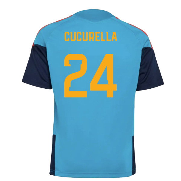 2025-2025 Spain Training Jersey (Bold Aqua) - Kids (Cucurella 24)