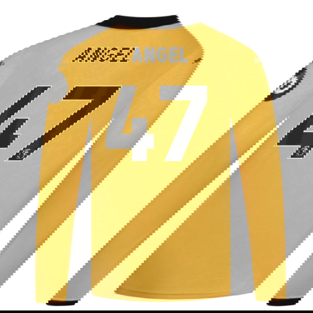 2025-2026 Wolves Long Sleeve Home Shirt - Kids (Angel 47)
