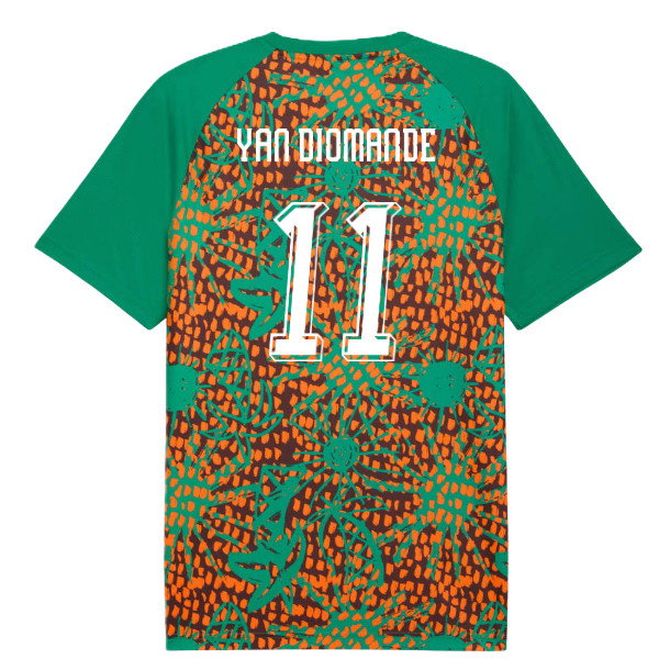 2026-2027 Ivory Coast Warm Up Jersey (Sport Green) (Yan Diomande 11)