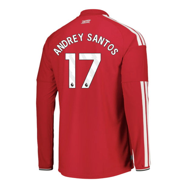 2026-2027 Man Utd Authentic Long Sleeve Home Shirt (Andrey Santos 17)