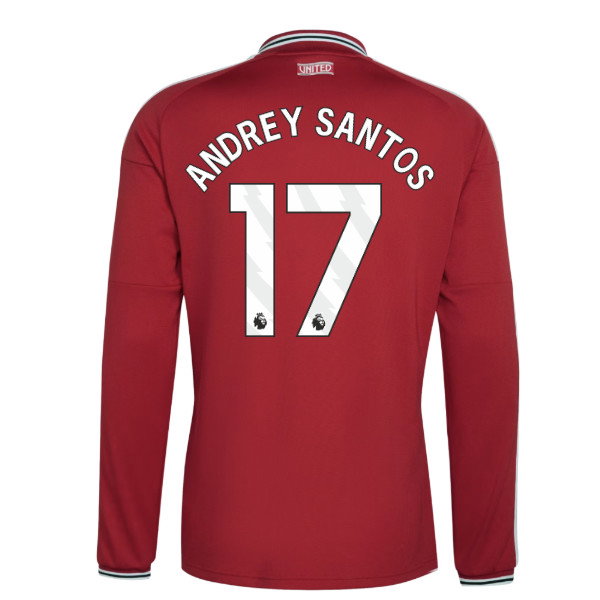 2026-2027 Man Utd Long Sleeve Home Shirt (Andrey Santos 17)