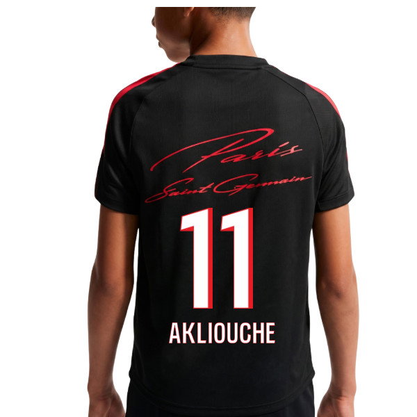 2026-2027 PSG Strike Training Shirt (Black) - Kids (Akliouche 11)