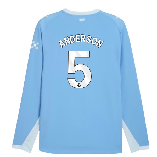 2026-2027 Man City Authentic Long Sleeve Home Shirt (Anderson 5)