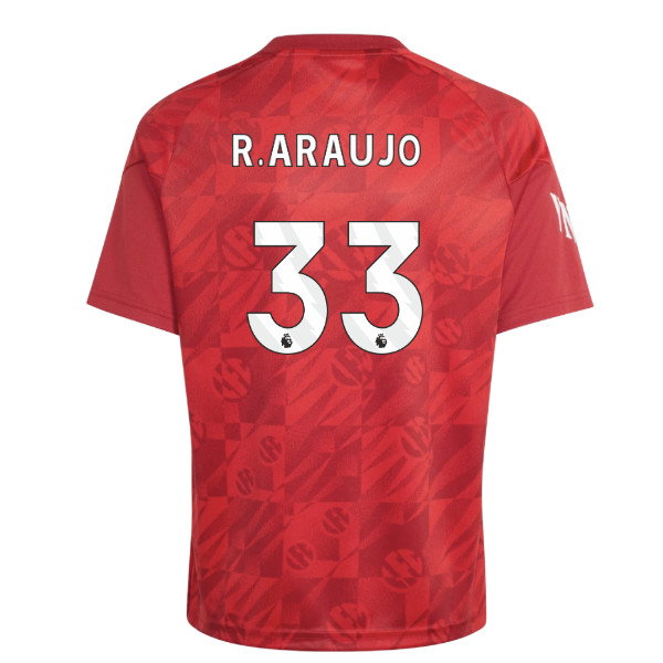 2026-2027 Liverpool Pre-Match Warm Up Shirt (Active Maroon) - Kids (R.Araujo 33)