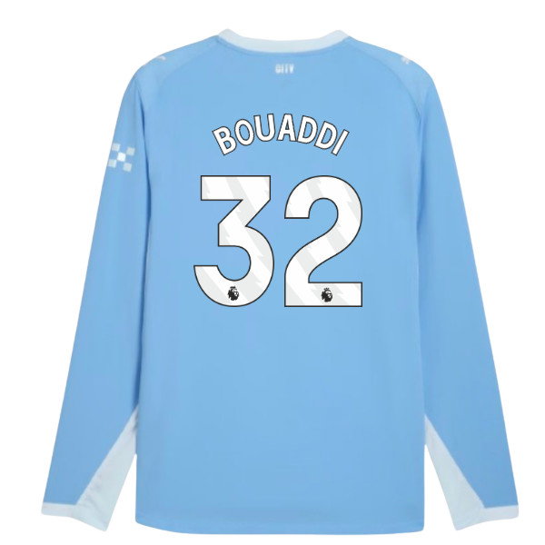 2026-2027 Man City Authentic Long Sleeve Home Shirt (Bouaddi 32)