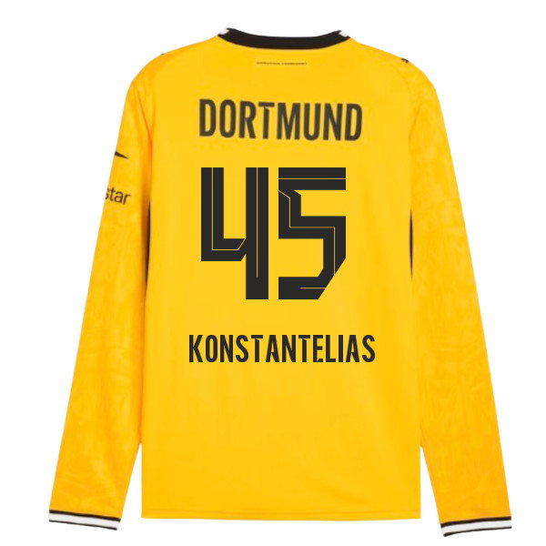 2026-2027 Borussia Dortmund Long Sleeve Home Shirt (Konstantelias 45)