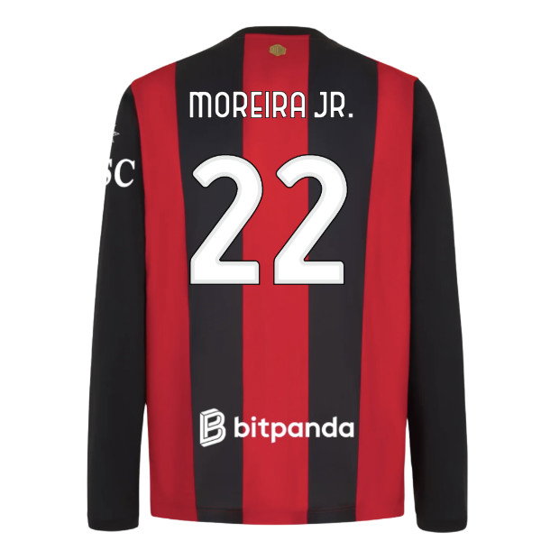 2026-2027 AC Milan Long Sleeve Home Shirt (Moreira Jr. 22)