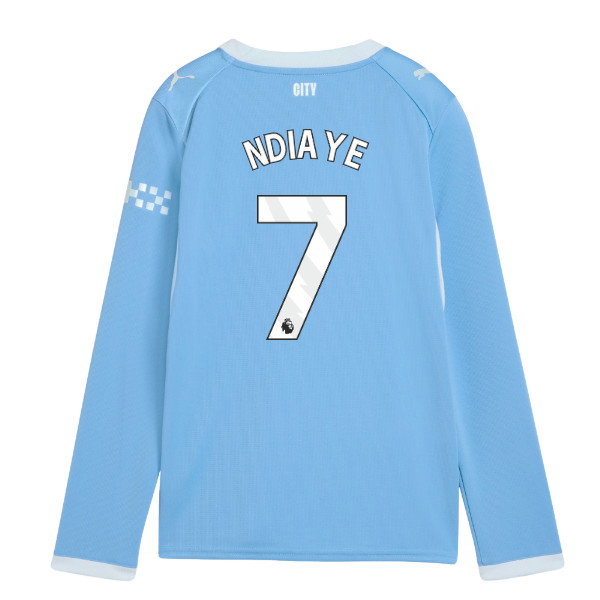 2026-2027 Man City Home Long Sleeve Shirt (Kids) (Ndiaye 7)