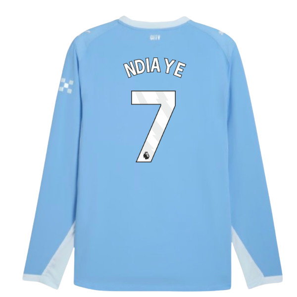 2026-2027 Man City Authentic Long Sleeve Home Shirt (Ndiaye 7)