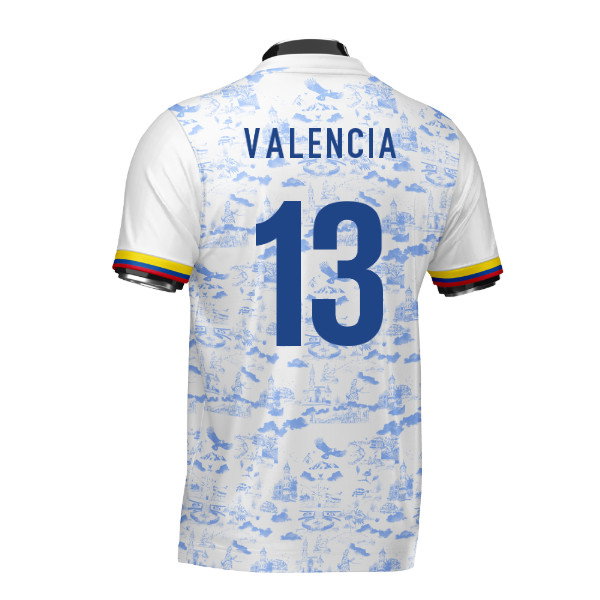 Ecuador DNA White Concept Football Jersey (Wolvate) Adult Short Sleeve (Valencia 13)