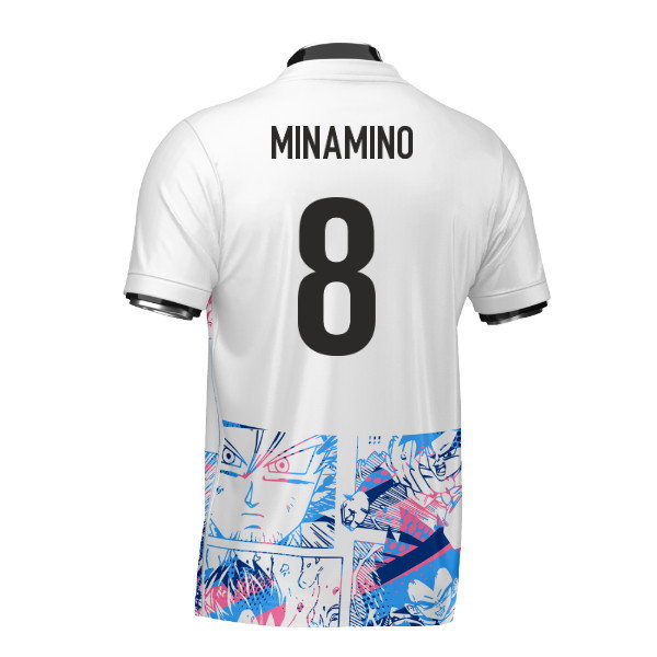 Japan Dragon Ball Z Heritage Football Jersey (Wolvate) Adult Short Sleeve (Minamino 8)
