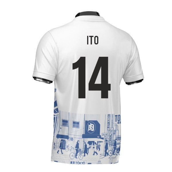 Japan Tokyo Heritage Football Jersey Blue (Wolvate) Adult Short Sleeve (Ito 14)