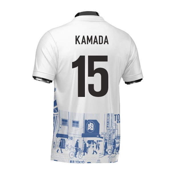 Japan Tokyo Heritage Football Jersey Blue (Wolvate) Adult Short Sleeve (Kamada 15)