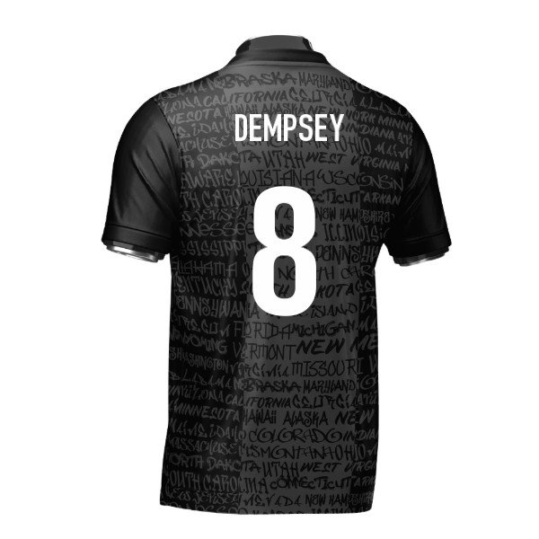 USA Heritage Football Jersey Black (Wolvate) Adult Short Sleeve (Dempsey 8)