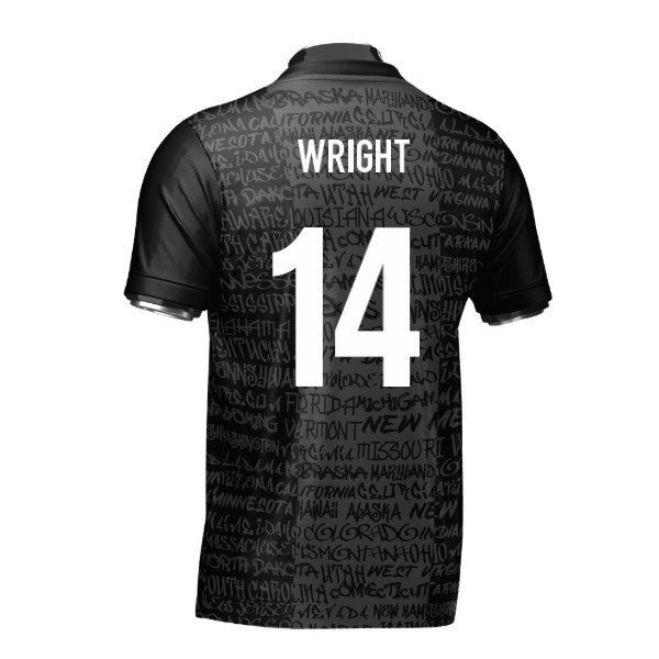 USA Heritage Football Jersey Black (Wolvate) Adult Short Sleeve (Wright 14)