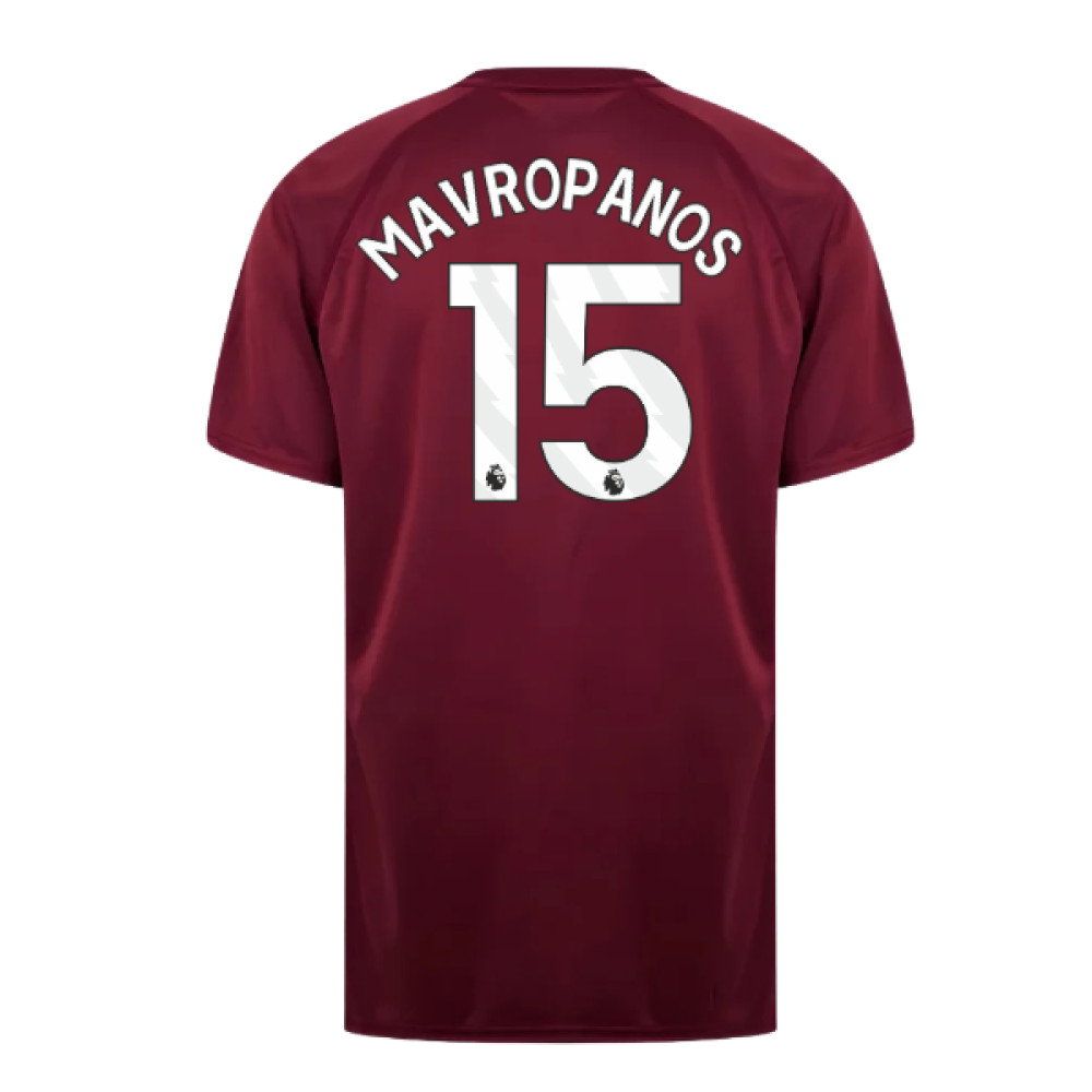 West Ham United Poly T-Shirt (Claret/Blue) (Mavropanos 15)