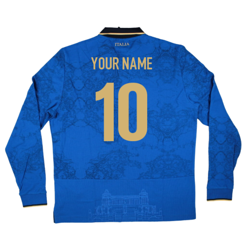 2025-2026 Italy FIR Home LS Cotton Rugby Shirt (Your Name)