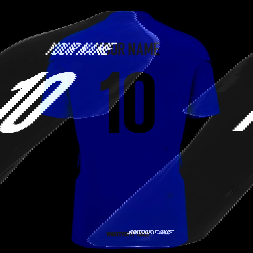 2025-2026 Glasgow Warriors Rugby Training Poly Shirt (Blue) (Your Name)