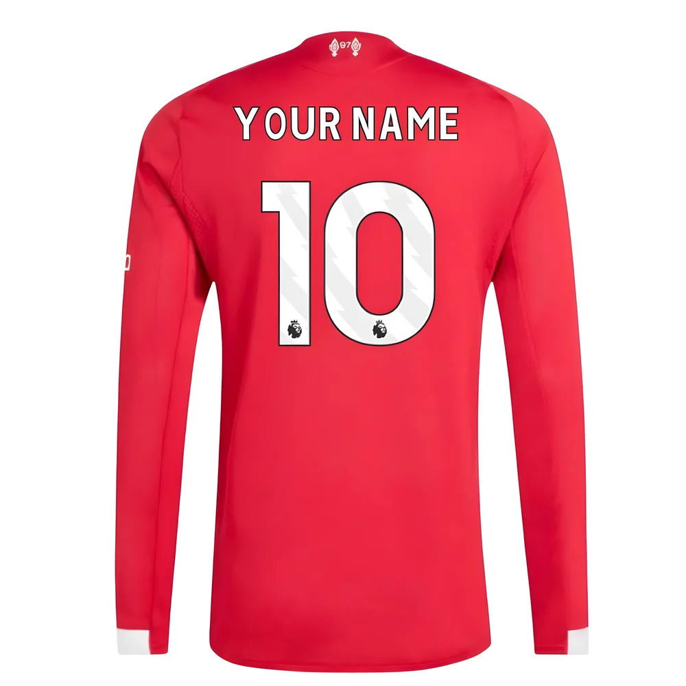2025-2026 Liverpool Authentic Long Sleeve Home Shirt (Your Name)