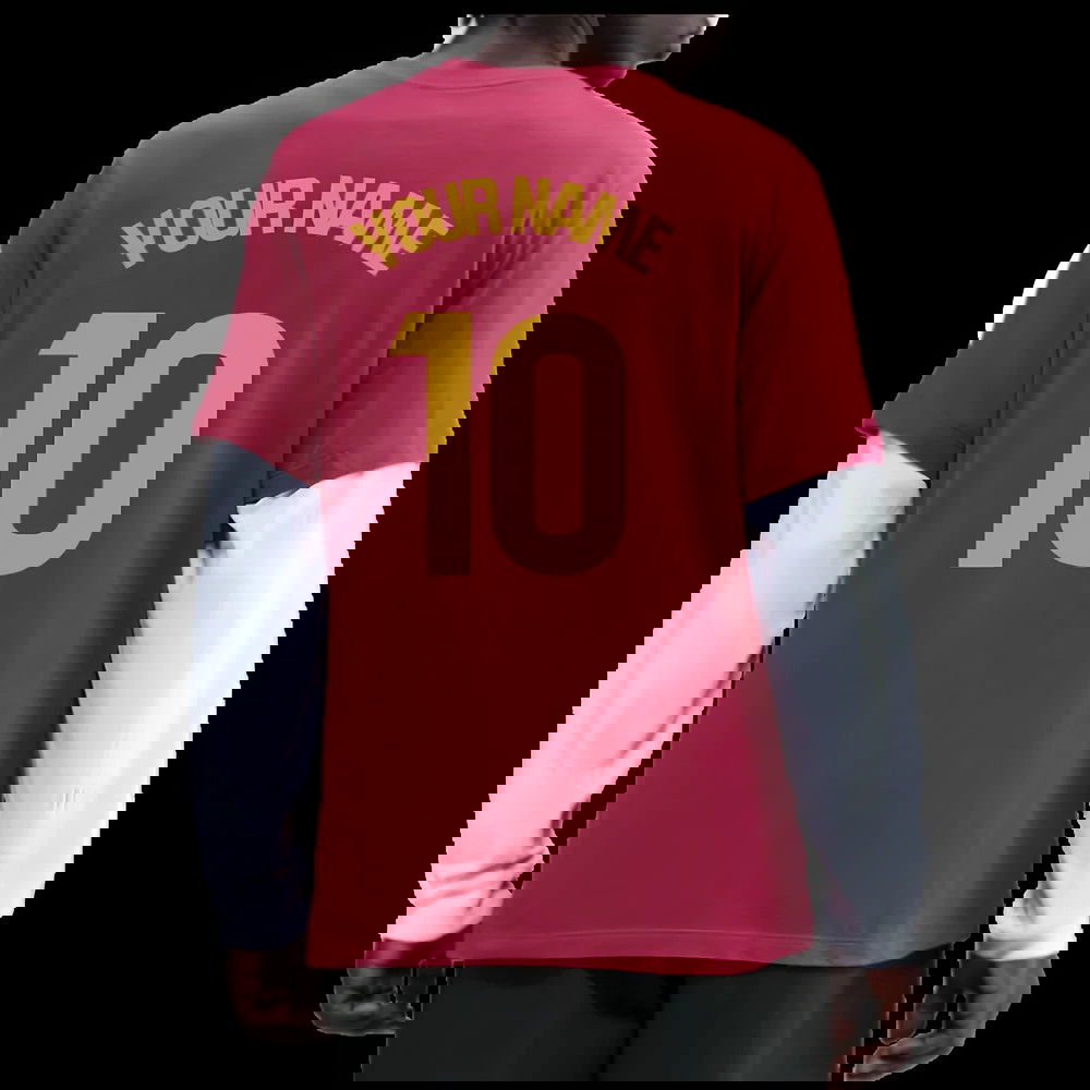2025-2026 Barcelona Crest Tee (Shield Red) (Your Name)