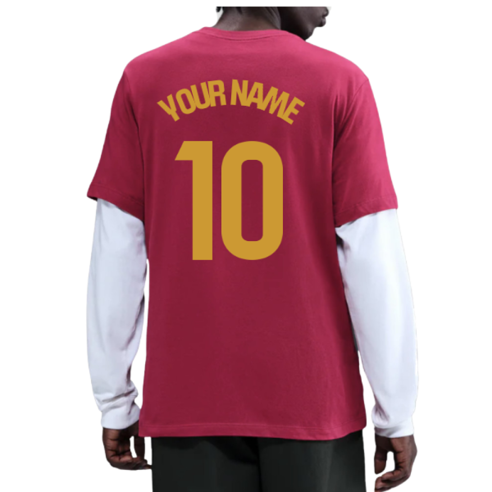 2025-2026 Barcelona Crest Tee (Shield Red) (Your Name)