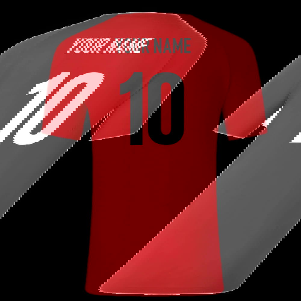 2025-2026 Saracens Pre Match Short Sleeve Tee (Red) (Your Name)