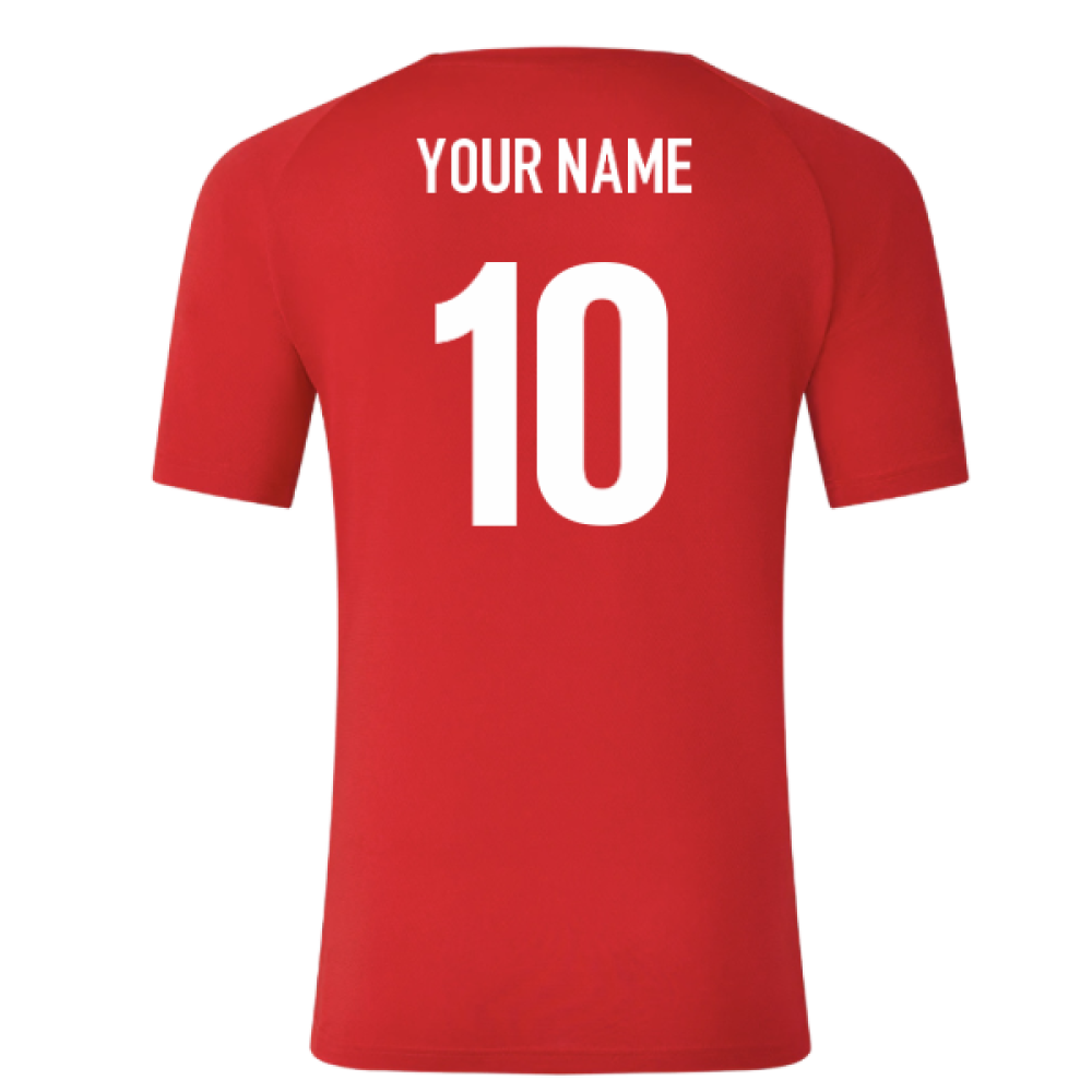 2025-2026 Saracens Pre Match Short Sleeve Tee (Red) (Your Name)