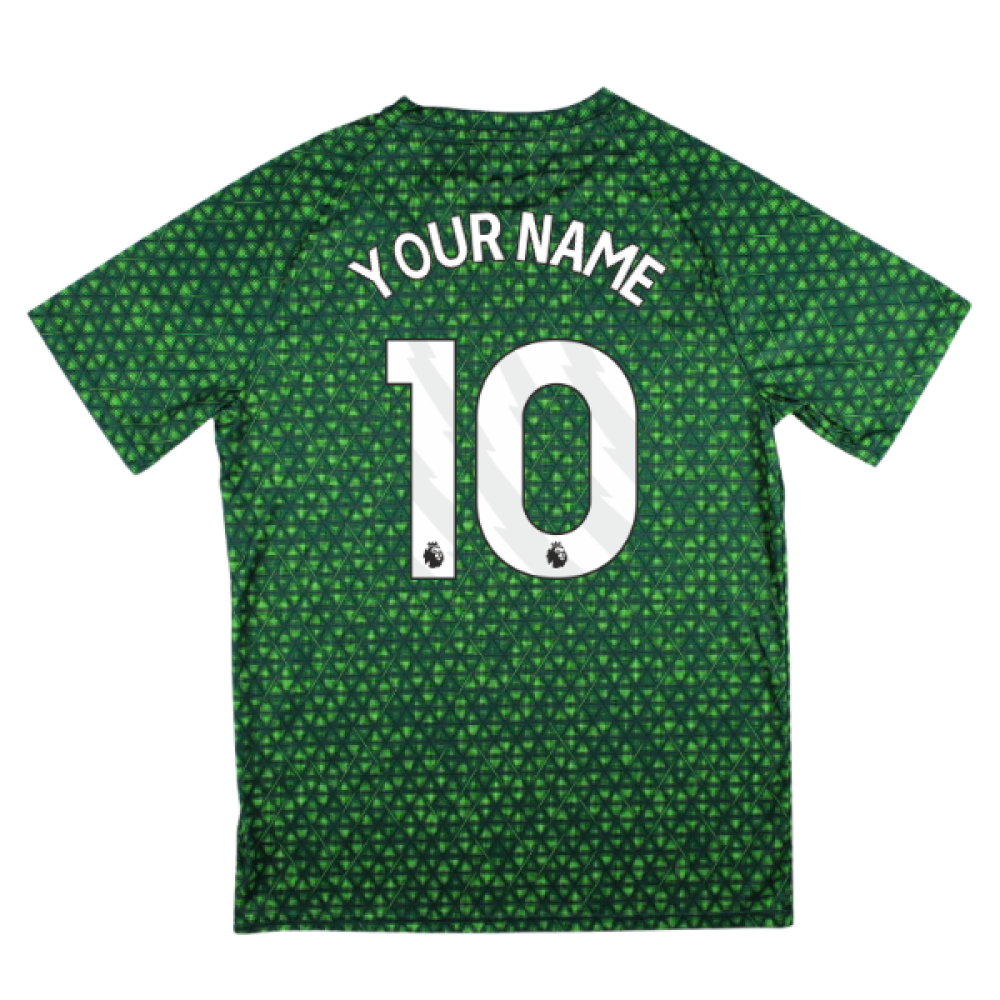2025-2026 Man City Warm Up Jersey (Green Terrain) - Kids (Your Name)