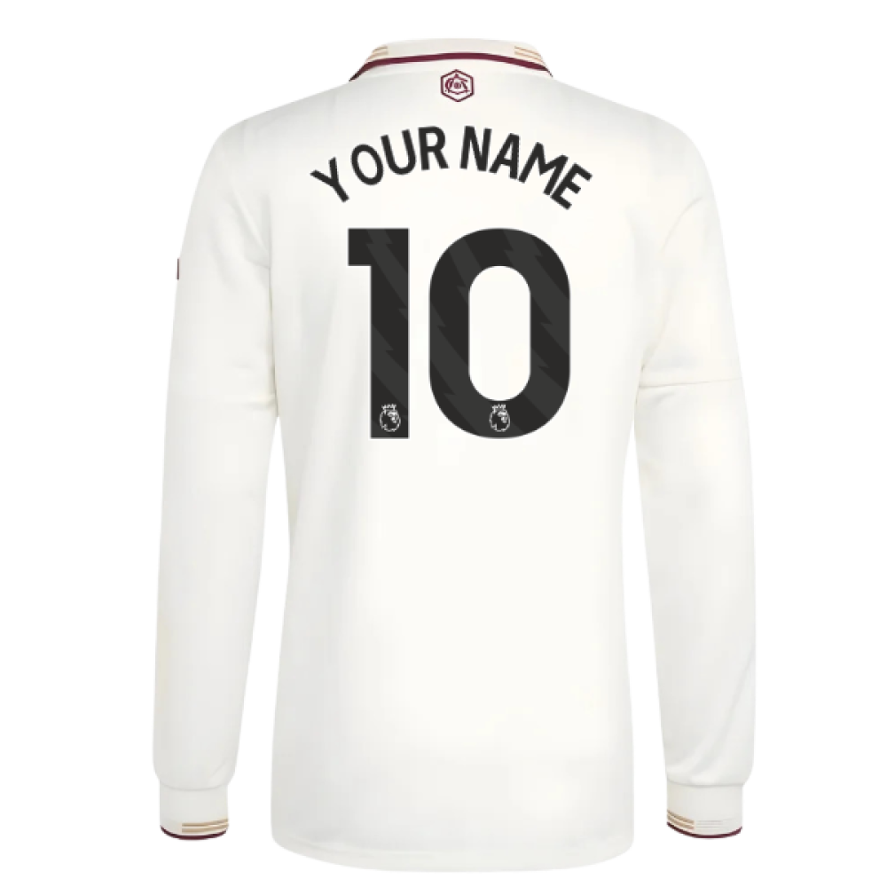 2025-2026 Arsenal Authentic Long Sleeve Third Shirt (Your Name)