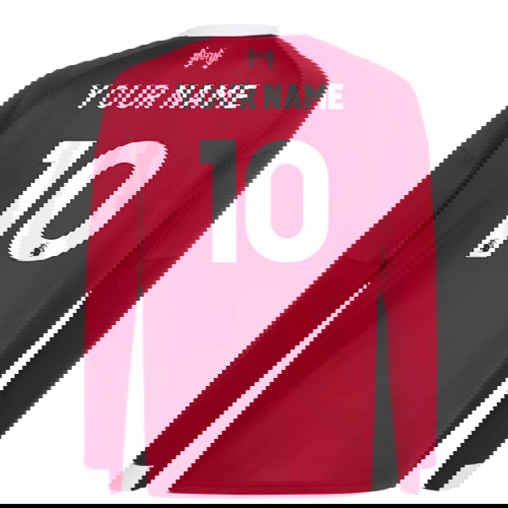 2025-2026 Liverpool Long Sleeve Home Shirt (Kids) (Your Name)