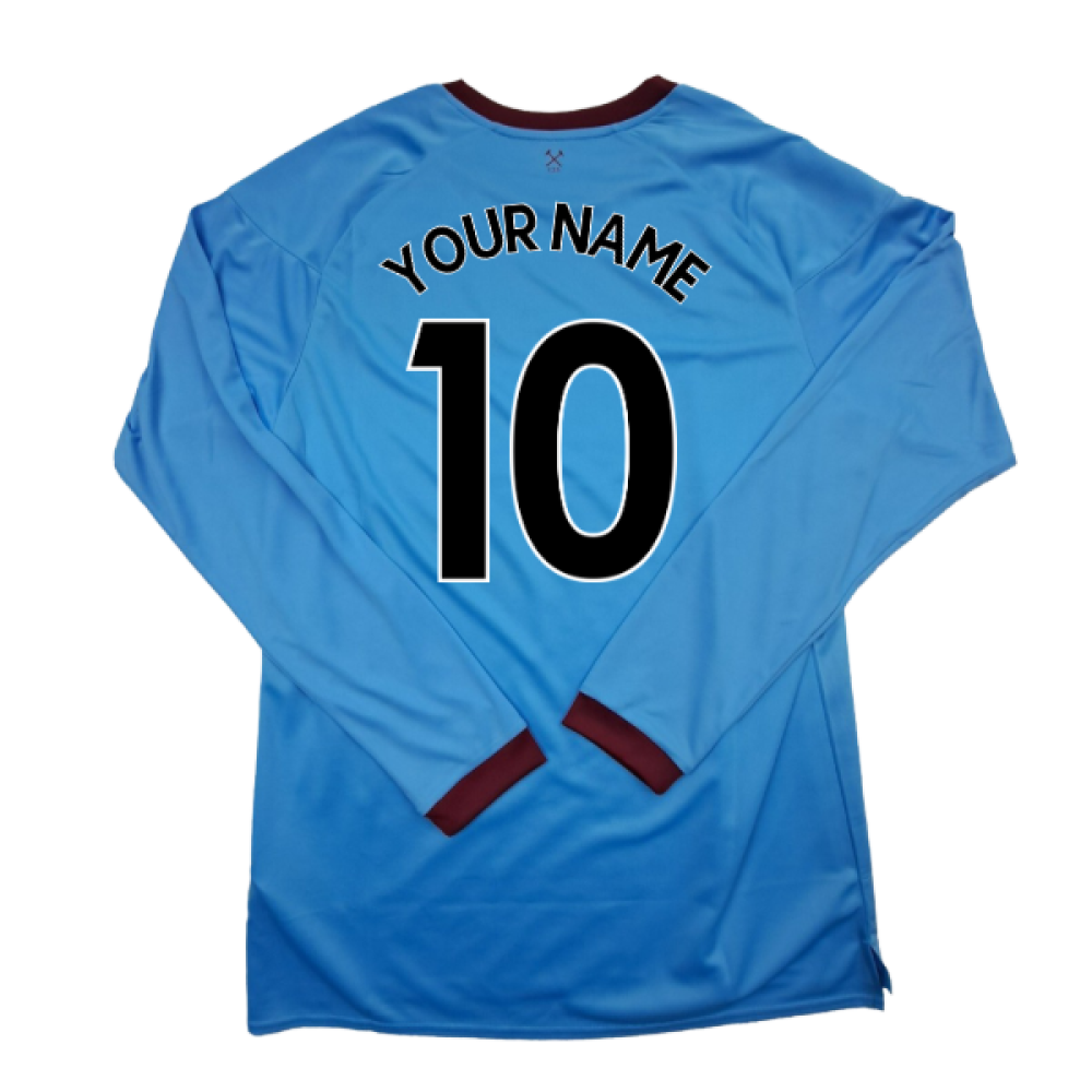 2020-2021 West Ham Long Sleeve Away Shirt (Your Name)