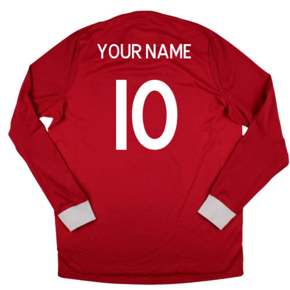 2010-2011 England Long Sleeve Away Shirt (Your Name)