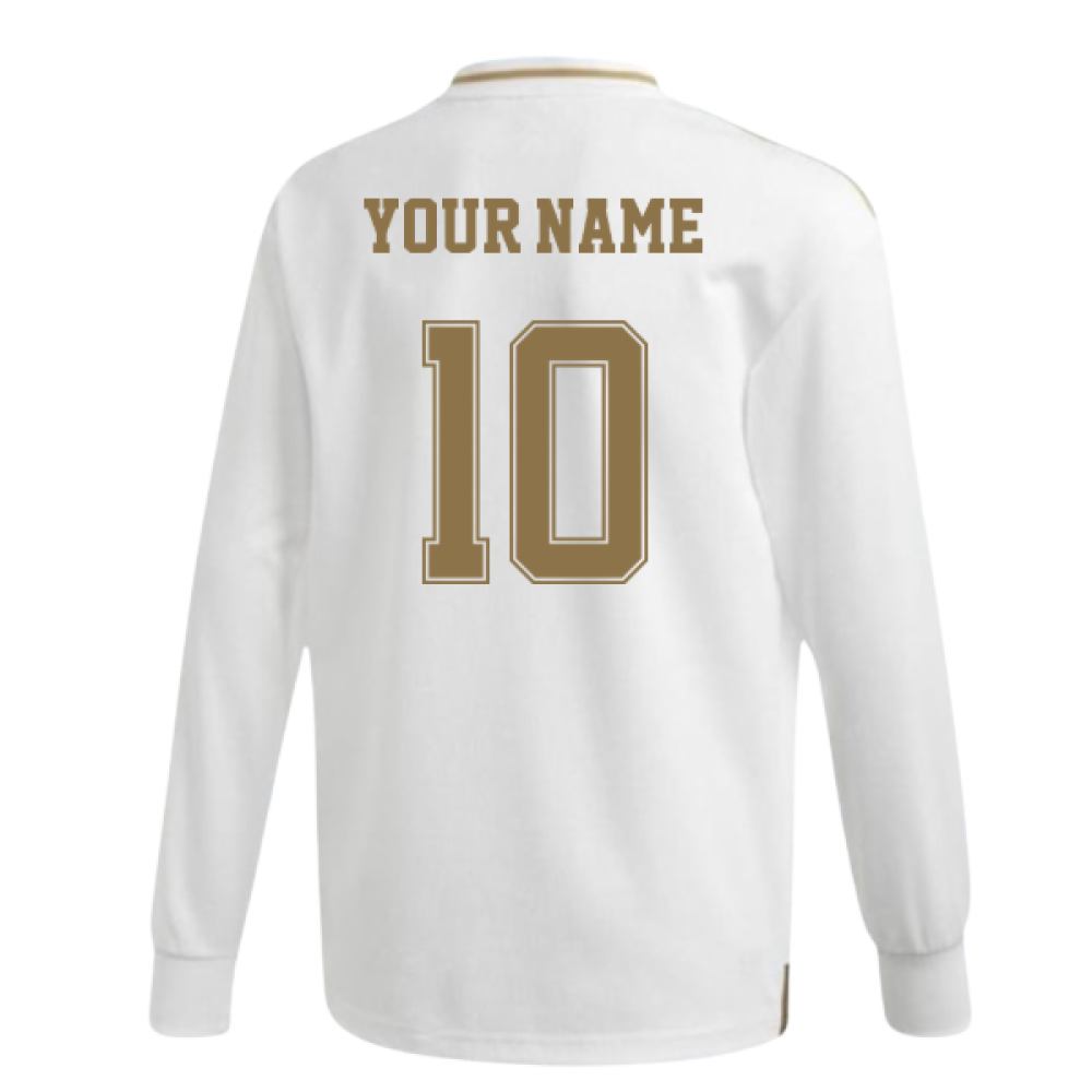 2019-2020 Real Madrid Long Sleeve Home Shirt (Kids) (Your Name)