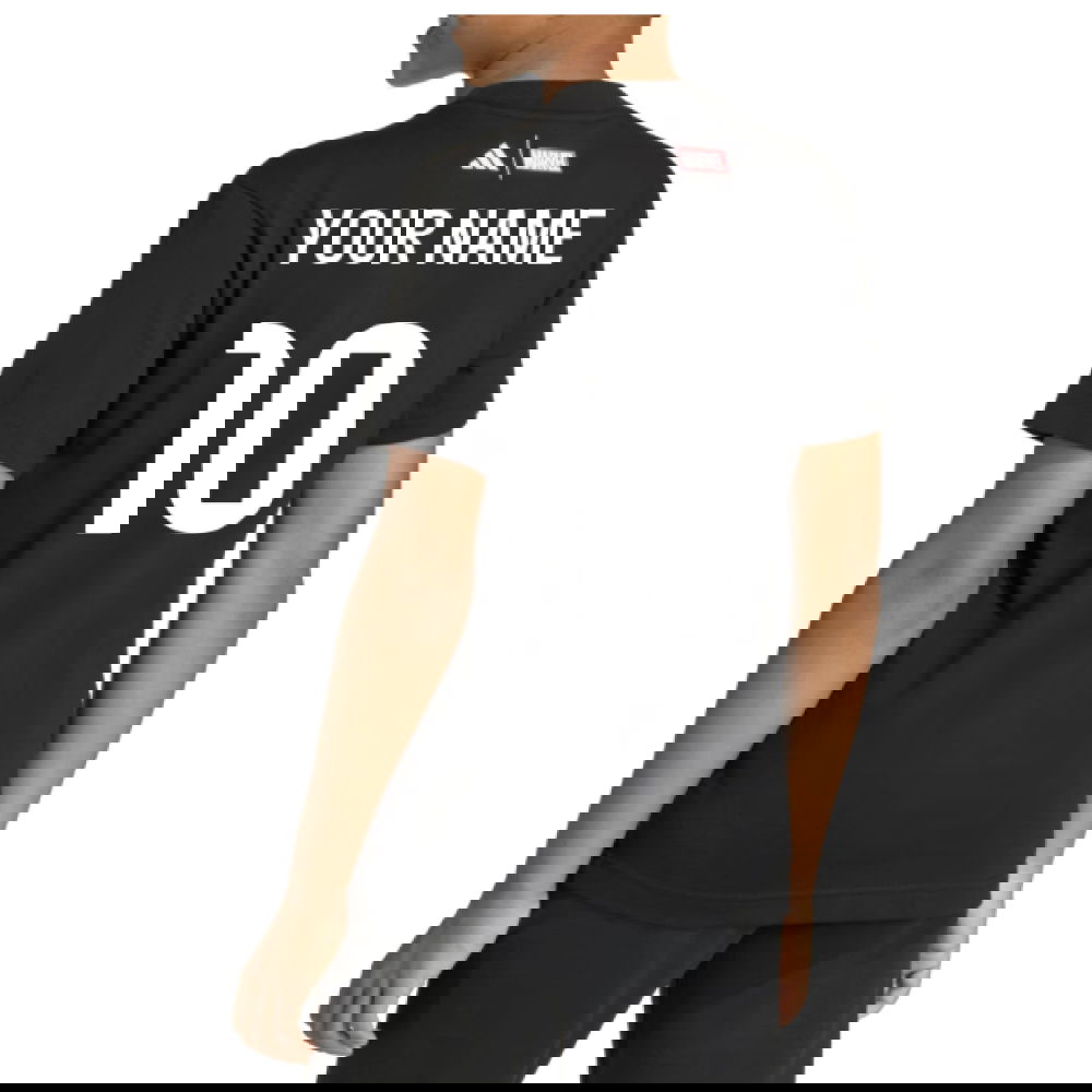 2025-2026 Real Madrid Marvel Tee (Black) - Kids (Your Name)