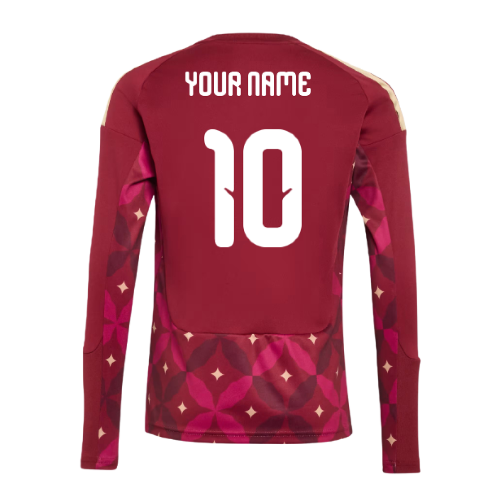 2026-2027 Italy Home Goalkeeper Shirt (Burgundy) - Kids (Your Name)
