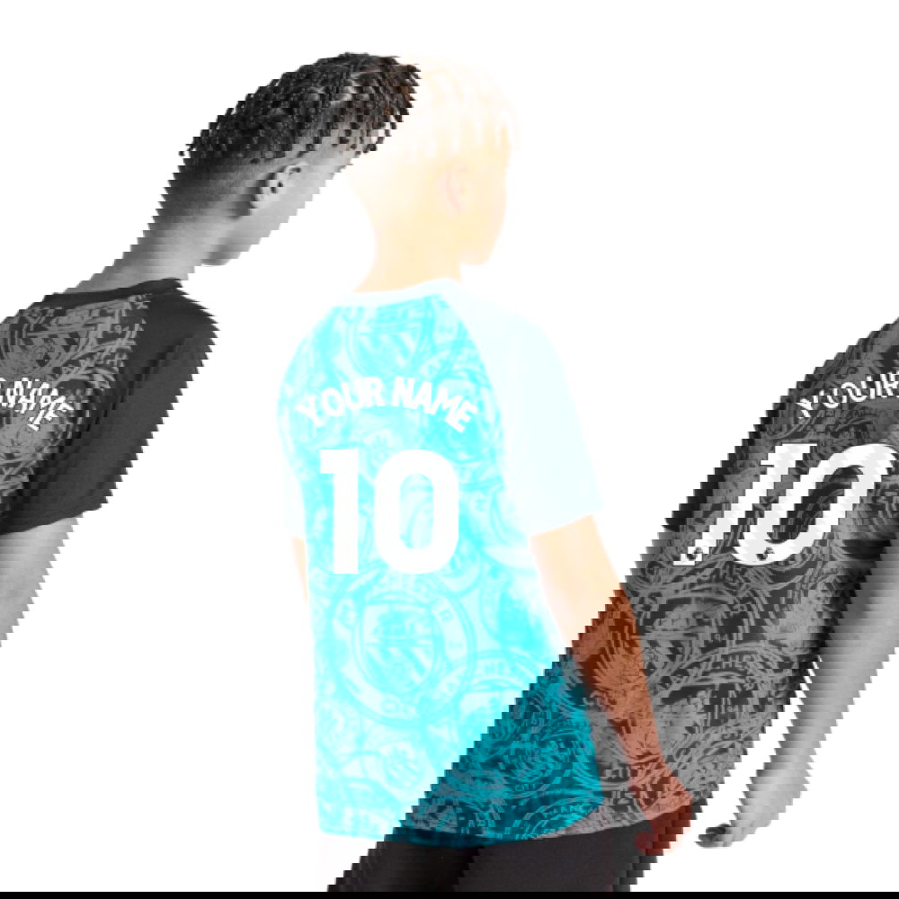 2025-2026 Man City Warm Up Jersey (Deep Navy) - Kids (Your Name)