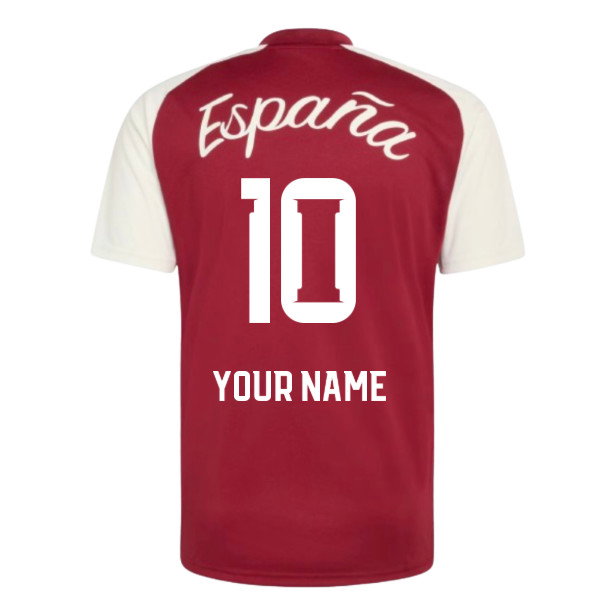 2026-2027 Spain Away Pre-Match Shirt (Burgundy) (Your Name)