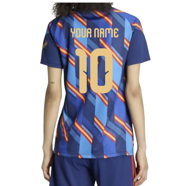 2026-2027 Spain Home Pre-Match Shirt (Dark Blue) - Womens (Your Name)