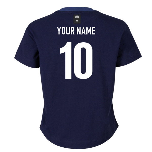 2026-2027 Scotland Rugby Ath Cotton T-Shirt (Navy) - Womens (Your Name)