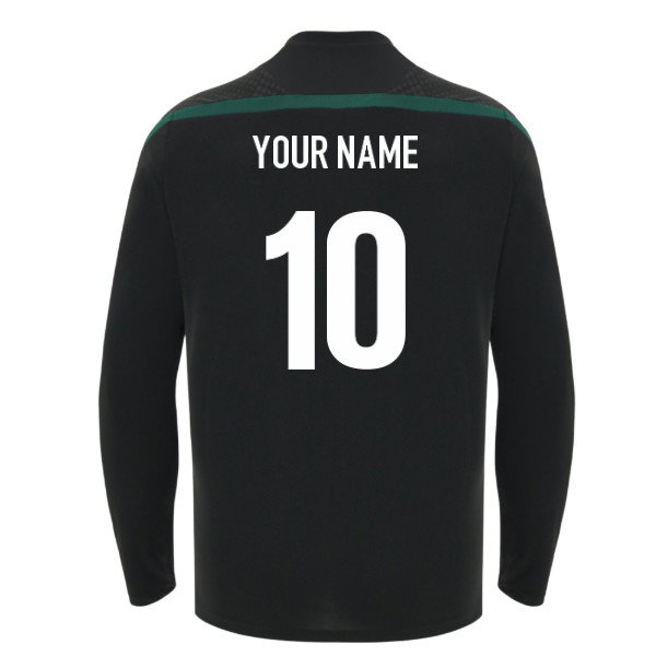 2026-2027 Wales WRU Rugby LS Training Shirt (Black) - Kids (Your Name)
