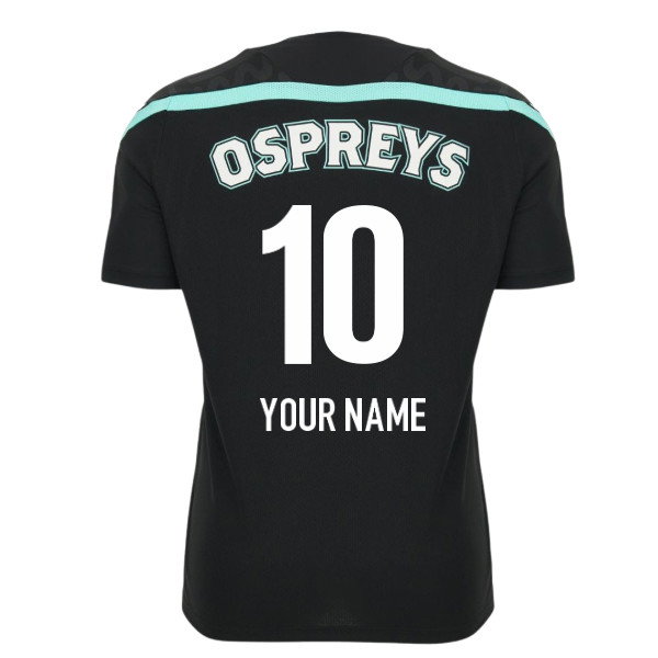 2026-2027 Ospreys Rugby Poly Training Shirt (Black) (Your Name)