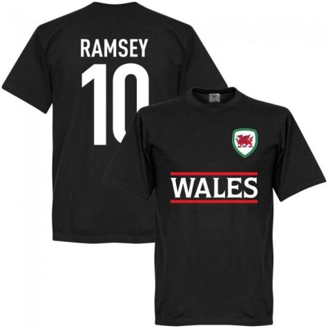 Wales Aaron Ramsey 10 Team T-Shirt - Black