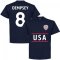 USA Clint Dempsey 8 Team T-Shirt - Navy