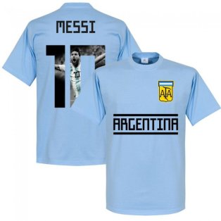 Argentina Messi 10 Gallery Team T-Shirt - Sky